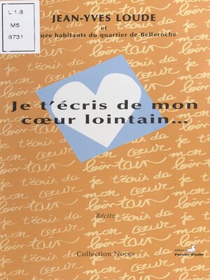 cover image of Je t'écris de mon cœur lointain